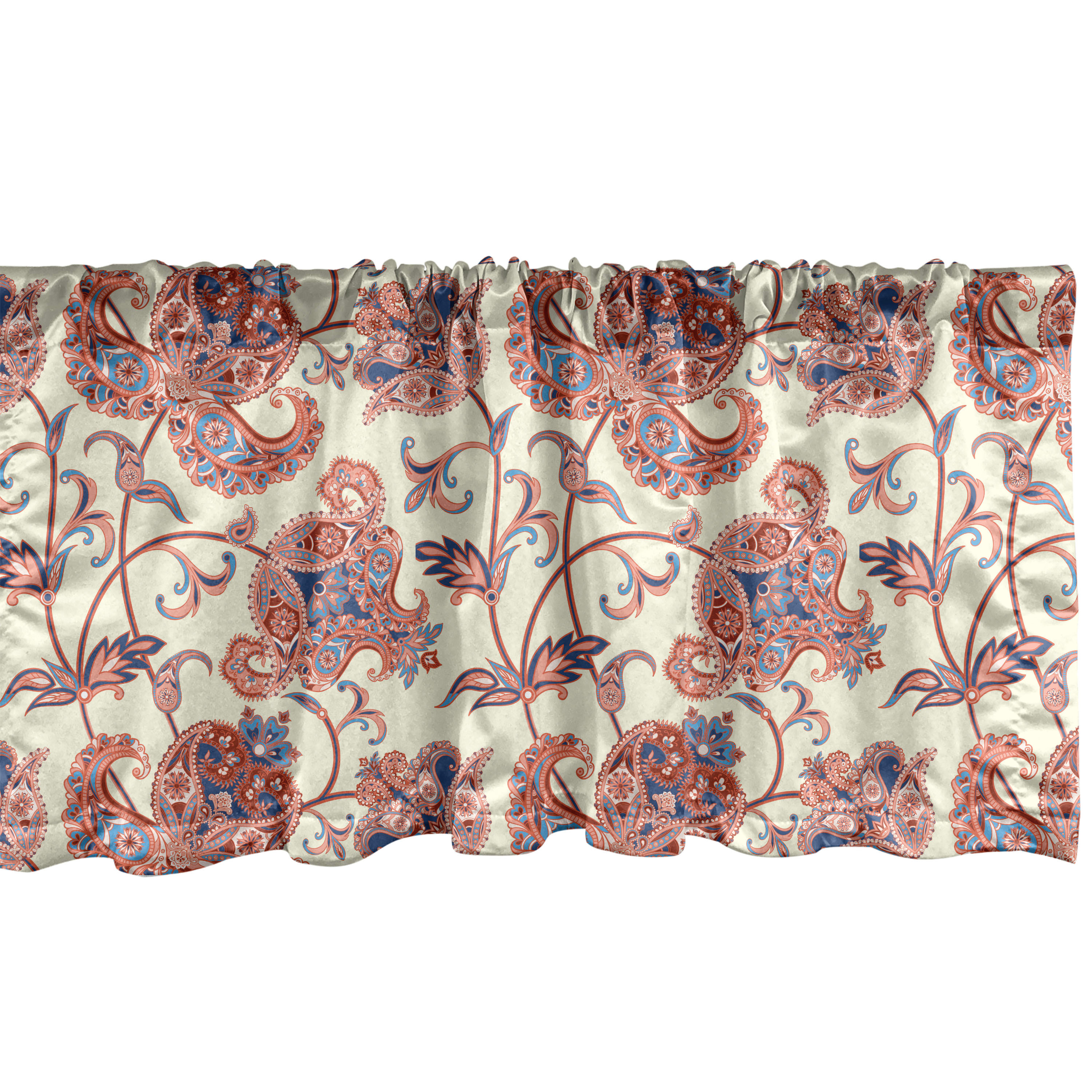 Ambesonne Traditional Window Valance, Paisley Boho, 54" X 12