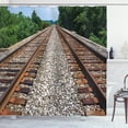 thumbnail image 1 of Ambesonne Train Track Shower Curtain, Parallel Railroad Photo, 69"Wx84"L, Multicolor, 1 of 3