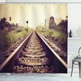 thumbnail image 1 of Ambesonne Train Track Shower Curtain, Vintage Rural Railroad, 69"Wx75"L, Multicolor, 1 of 5