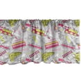 thumbnail image 1 of Ambesonne Train Window Valance, Railway Station Vivid Art, 54" X 18", Yellow Green Hot Pink, 1 of 3