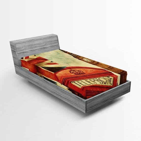 Ambesonne Travel Fitted Sheet, Big Ben England London, Twin XL Size, Multicolor