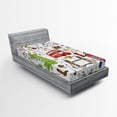 thumbnail image 1 of Ambesonne Travel Fitted Sheet, Sketchy Famous Tourist, Twin Size, Multicolor, 1 of 2
