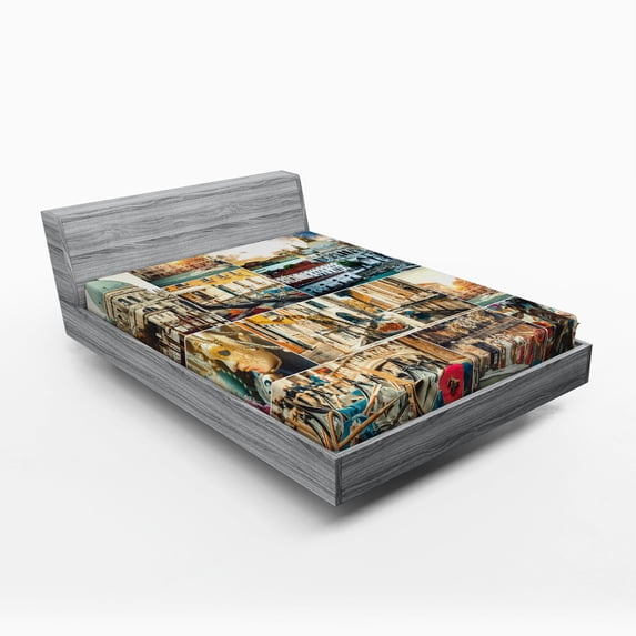 Ambesonne Travel Fitted Sheet, Venice Cityscape Canal, Full Size, Multicolor