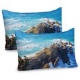 thumbnail image 1 of Ambesonne Travel Pillow Sham 2 Pack, Austalian Cliffs by Sea, 30"x20", Navy Brown, 1 of 3