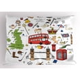 thumbnail image 1 of Ambesonne Travel Pillow Sham, Sketchy Famous Tourist, 26" X 20", Multicolor, 1 of 2