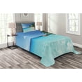 thumbnail image 1 of Ambesonne Travel Quilted Bedspread Set 2 Pcs, Anse Lazio Beach Surf, Twin Size, Turquoise Blue Green, 1 of 3