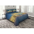 thumbnail image 1 of Ambesonne Travel Quilted Bedspread Set 3 Pcs, Brandenburg Gate, King Size, Blue Yellow Pink, 1 of 3