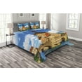 thumbnail image 1 of Ambesonne Travel Quilted Bedspread Set 3 Pcs, City Hall Germany, Queen Size, Multicolor, 1 of 3
