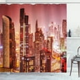 thumbnail image 1 of Ambesonne Travel Shower Curtain, Dubai Night Cityscape, 69"Wx70"L, Multicolor, 1 of 5