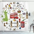 thumbnail image 1 of Ambesonne Travel Shower Curtain, Sketchy Famous Tourist, 69"Wx84"L, Multicolor, 1 of 5