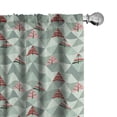 thumbnail image 1 of Ambesonne Tree Window Curtains, Illustration of Triangles, Each 28" W x 84" L, Coral and Reseda Green, 1 of 5
