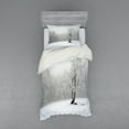 thumbnail image 1 of Ambesonne Tree Bedding Set 3 Pcs, Winter Snowy Forest Cold, Twin XL, White Black, 1 of 3