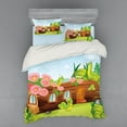 thumbnail image 1 of Ambesonne Tree Bedding Set 4 Pcs, Worms in Wooden Tree, Queen, Apple Green Chocolate, 1 of 2