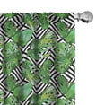 thumbnail image 1 of Ambesonne Tree Curtains, Macro Palm Tree Leaves, Pair of 28"x84", Hunter Green Black White, 1 of 5