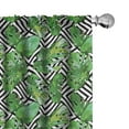thumbnail image 1 of Ambesonne Tree Curtains, Macro Palm Tree Leaves, Pair of 28"x95", Hunter Green Black White, 1 of 5