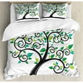 thumbnail image 1 of Ambesonne Tree Duvet Cover Sets, Abstract Minimalist Nature, 2-King, Green Grey, 1 of 7
