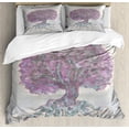 thumbnail image 1 of Ambesonne Tree Duvet Cover Sets, Watercolor Bohemian, 2-Queen, Grey Purple, 1 of 7