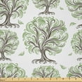 thumbnail image 1 of Ambesonne Tree Fabric by the Yard Microfiber, Swirled Lines Botanical, 10 Yards, Black Green White, 1 of 2