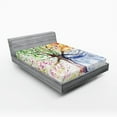 thumbnail image 1 of Ambesonne Tree Fitted Sheet, 4 Seasons Colorful, Queen Size, Multicolor, 1 of 2