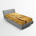 thumbnail image 1 of Ambesonne Tree Fitted Sheet, Branches and Butterfly, Twin Size, Yellow and Pale Brown, 1 of 3