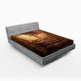 thumbnail image 1 of Ambesonne Tree Fitted Sheet, Brown Sky Sunset Cloudy, Full Size, Brown, 1 of 2