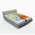 thumbnail image 1 of Ambesonne Tree Fitted Sheet, Flowers 4 Season Theme, Full Size, Multicolor, 1 of 2
