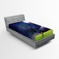 thumbnail image 1 of Ambesonne Tree Fitted Sheet, Full Moon Galaxy Grass, Twin Size, Green and Navy, 1 of 3