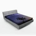 thumbnail image 1 of Ambesonne Tree Fitted Sheet, Milky Way Stars Space, Full Size, Purple Dark Green, 1 of 2