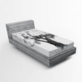 thumbnail image 1 of Ambesonne Tree Fitted Sheet, Olive Tree Retro Nature, Twin XL Size, Black White, 1 of 2
