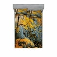 thumbnail image 1 of Ambesonne Tree Fitted Sheet & Pillow Sham Set, Maple Falling Leaves, Full, Grey Orange, 1 of 3