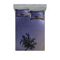 thumbnail image 1 of Ambesonne Tree Fitted Sheet & Pillow Sham Set, Milky Way Stars Space, Queen, Purple Dark Green, 1 of 2