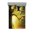thumbnail image 1 of Ambesonne Tree Fitted Sheet & Pillow Sham Set, Oak Autumn Leaves, Full, Orange Green Brown, 1 of 2