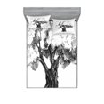thumbnail image 1 of Ambesonne Tree Fitted Sheet & Pillow Sham Set, Olive Tree Retro Nature, Full, Black White, 1 of 3