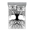 thumbnail image 1 of Ambesonne Tree Fitted Sheet & Pillow Sham Set, Roots Branch Leafless, Full, Black White, 1 of 2