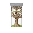thumbnail image 1 of Ambesonne Tree Fitted Sheet & Pillow Sham Set, Sketch Nature, Twinxl, Green Brown, 1 of 2
