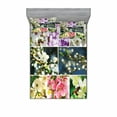 thumbnail image 1 of Ambesonne Tree Fitted Sheet & Pillow Sham Set, Spring Scenery Collage, Queen, Multicolor, 1 of 2