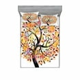 thumbnail image 1 of Ambesonne Tree Fitted Sheet & Pillow Sham Set, Spring Season Tree Leaves, Queen, Multicolor, 1 of 2