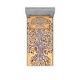 thumbnail image 1 of Ambesonne Tree Fitted Sheet & Pillow Sham Set, Vintage Swirls, Twin, Cream Brown, 1 of 2