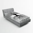 thumbnail image 1 of Ambesonne Tree Fitted Sheet, Roots Branch Leafless, Twin Size, Black White, 1 of 2