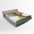 thumbnail image 1 of Ambesonne Tree Fitted Sheet, Sketch Nature, Full Size, Green Brown, 1 of 2