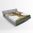 thumbnail image 1 of Ambesonne Tree Fitted Sheet, Sketch Nature, Queen Size, Green Brown, 1 of 2