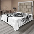 thumbnail image 1 of Ambesonne Tree Flat Sheet, Bare Branches Silhouette Art, Full Size, Charcoal Grey White, 1 of 1