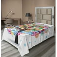 thumbnail image 1 of Ambesonne Tree Flat Sheet, Blooming Flowers Heart, TwinXL Size, Multicolor, 1 of 1