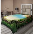 thumbnail image 1 of Ambesonne Tree Flat Sheet, Enchanted Forest in Spring, TwinXL Size, Green Pink Cocoa, 1 of 1