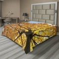 thumbnail image 1 of Ambesonne Tree Flat Sheet, Maple Leaves Fall Autumn, Full Size, Orange Blue, 1 of 1