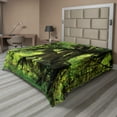 thumbnail image 1 of Ambesonne Tree Flat Sheet, Moss Jungle Wildlife, King Size, Green Brown, 1 of 1