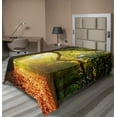 thumbnail image 1 of Ambesonne Tree Flat Sheet, Oak Autumn Leaves, TwinXL Size, Orange Green Brown, 1 of 1