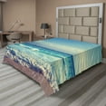 thumbnail image 1 of Ambesonne Tree Flat Sheet, Ocean Seychelles, Full Size, Turquoise Sky Blue Umber, 1 of 1