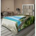 thumbnail image 1 of Ambesonne Tree Flat Sheet, Shadow Shade of Palms, TwinXL Size, Pale Green Pale Blue, 1 of 1