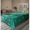 thumbnail image 1 of Ambesonne Tree Flat Sheet, Stars Bare Branches, TwinXL Size, Sea Green Dark Teal, 1 of 1